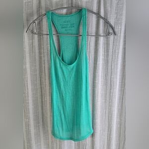 Aerie Green Ribbed Sleeveless Tank Top